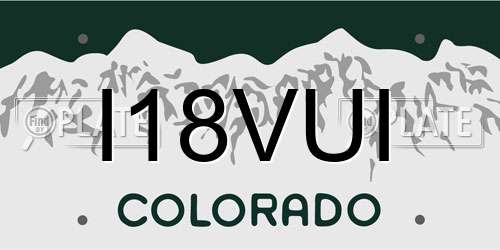 I18VUI Colorado License Plate