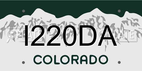 I220DA Colorado License Plate