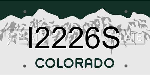 I2226S Colorado License Plate