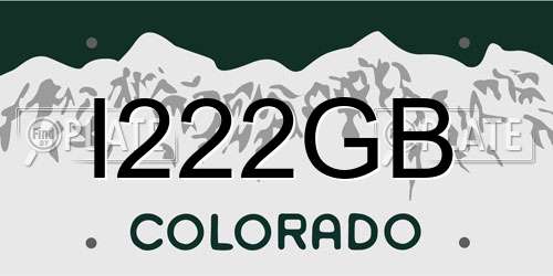 I222GB Colorado License Plate