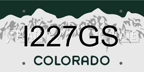 I227GS Colorado License Plate
