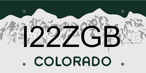 I22ZGB Colorado License Plate