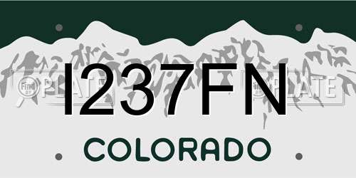 I237FN Colorado License Plate
