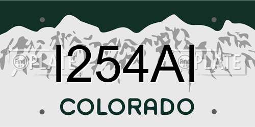 I254AI Colorado License Plate