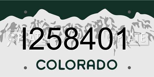 I258401 Colorado License Plate