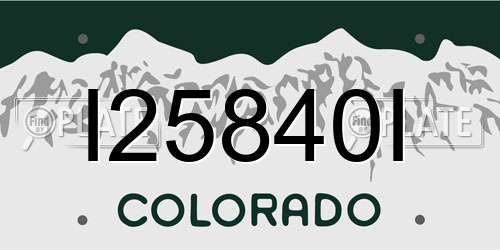 I25840I Colorado License Plate