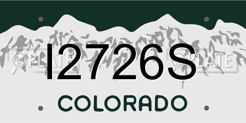 I2726S Colorado License Plate
