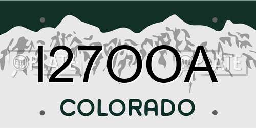 I27OOA Colorado License Plate