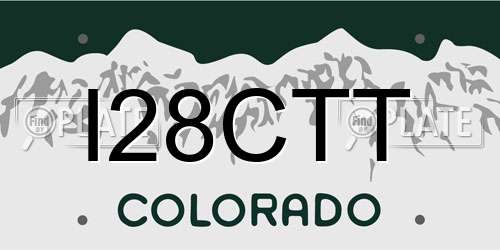 I28CTT Colorado License Plate