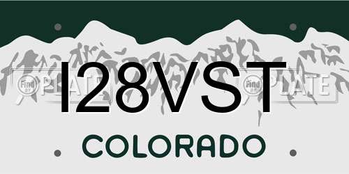 I28VST Colorado License Plate