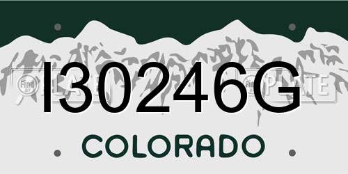 I30246G Colorado License Plate