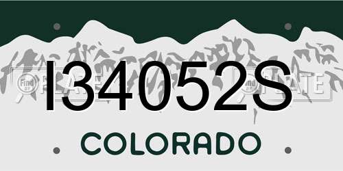 I34052S Colorado License Plate