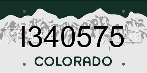 I340575 Colorado License Plate