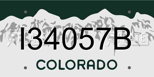 I34057B Colorado License Plate