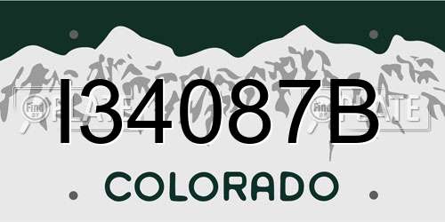 I34087B Colorado License Plate
