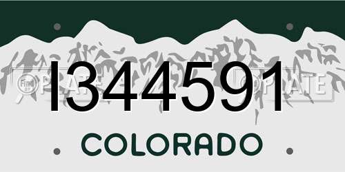 I344591 Colorado License Plate