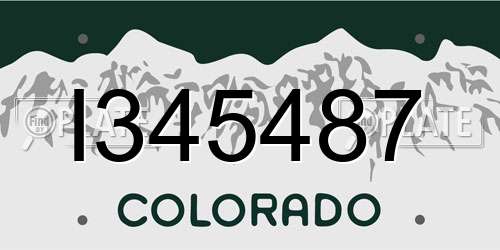 I345487 Colorado License Plate