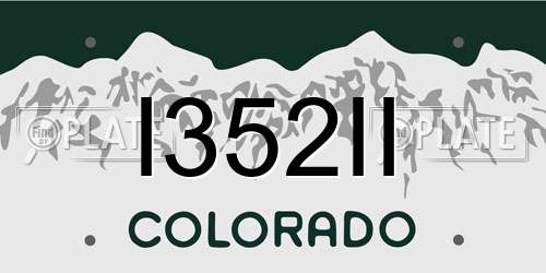 I352II Colorado License Plate