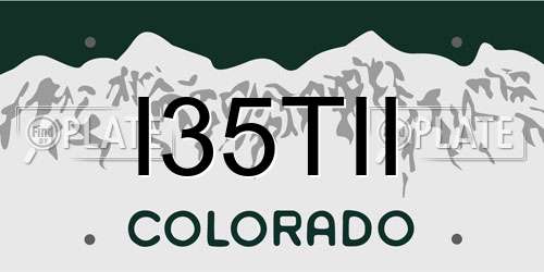 I35TII Colorado License Plate