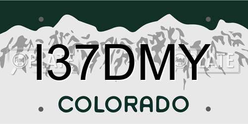 I37DMY Colorado License Plate