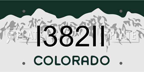 I382II Colorado License Plate