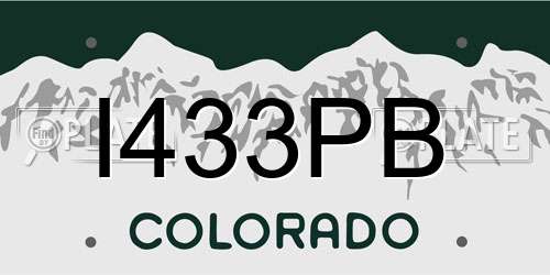 I433PB Colorado License Plate