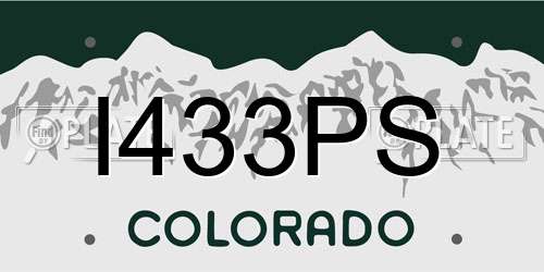 I433PS Colorado License Plate