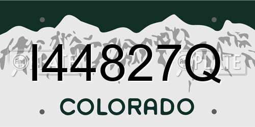 I44827Q Colorado License Plate