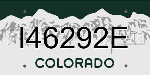 I46292E Colorado License Plate