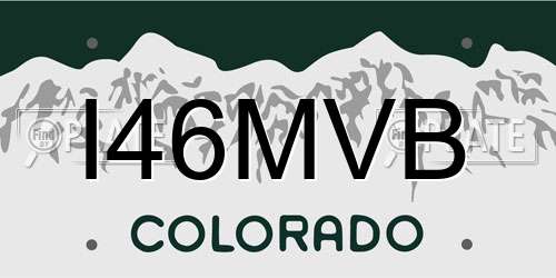 I46MVB Colorado License Plate