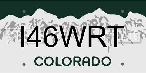 I46WRT Colorado License Plate