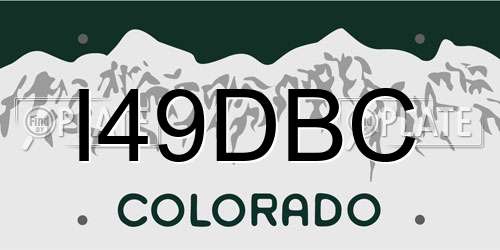 I49DBC Colorado License Plate