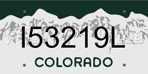 I53219L Colorado License Plate