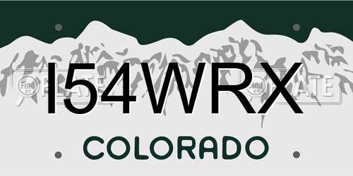 I54WRX Colorado License Plate