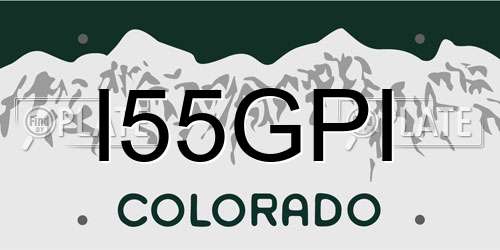 I55GPI Colorado License Plate