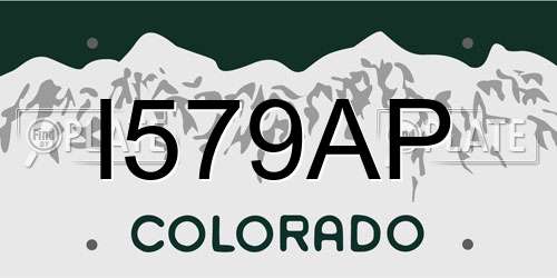 I579AP Colorado License Plate