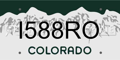 I588RO Colorado License Plate