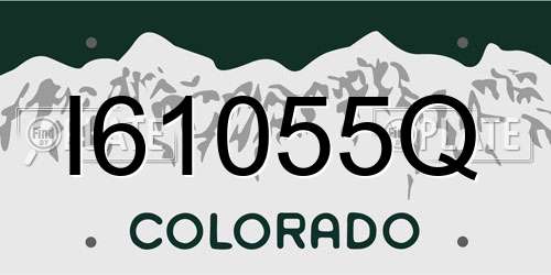 I61055Q Colorado License Plate