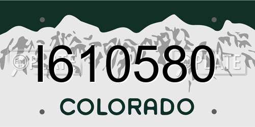 I610580 Colorado License Plate