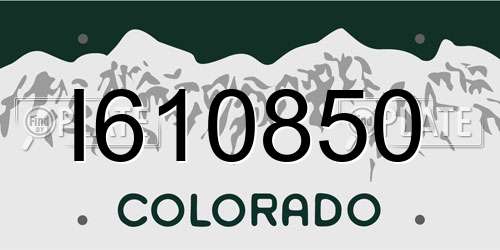 I610850 Colorado License Plate