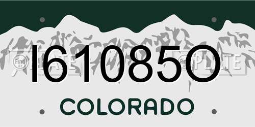 I61085O Colorado License Plate