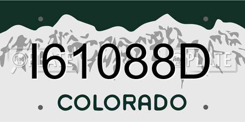 I61088D Colorado License Plate