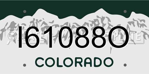 I61088O Colorado License Plate