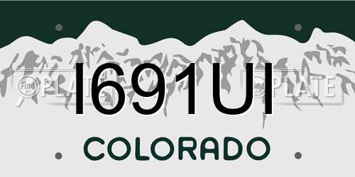 I691UI Colorado License Plate