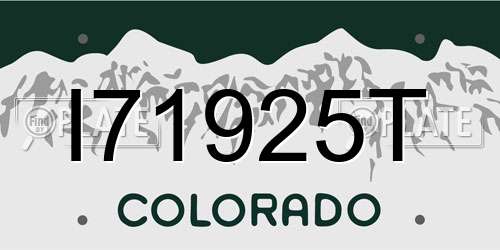 I71925T Colorado License Plate
