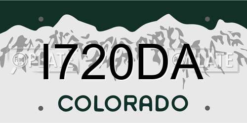I720DA Colorado License Plate