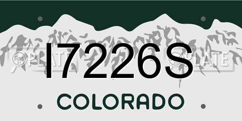 I7226S Colorado License Plate