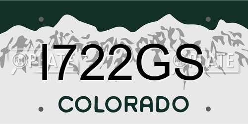 I722GS Colorado License Plate