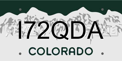 I72QDA Colorado License Plate