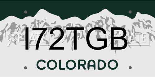 I72TGB Colorado License Plate